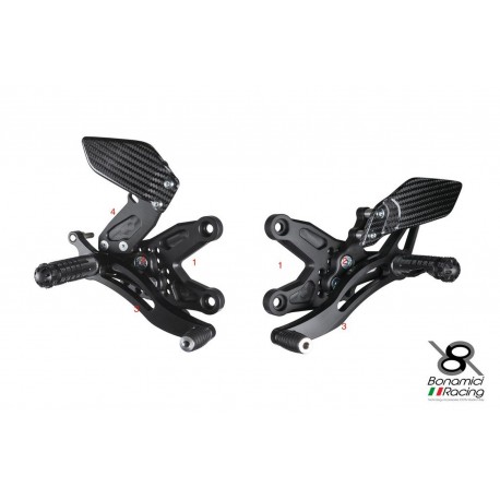 Fussrastenanlage Bonamici Racing für BMW S1000 RR - HP4 08 -14 // S1000 R 12-16