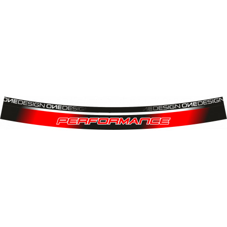 Wheelsticker Onedesign - PERFORMANCE logo in fluorescent red