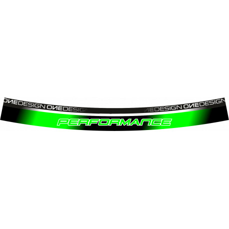 Filet de jante Onedesign - Logo PERFORMANCE vert fluorescent