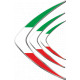 3D-Harzaufkleber Onedesign - Italienische Flagge