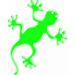 3D Resin Stickers Onedesign - Fluorescent green Gecko