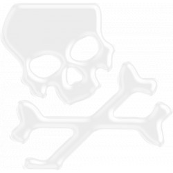 3D Resin Stickers Onedesign - Skull white reflex