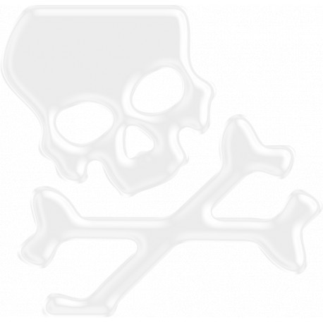 Stickers en résine 3D Onedesign - Skull blanc réfléchissant