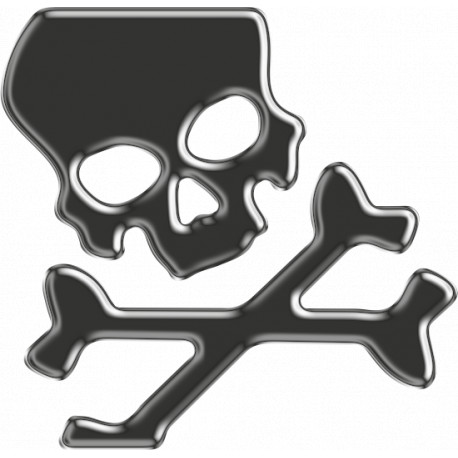 3D Resin Stickers Onedesign - Skull black reflex