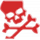 3D Resin Stickers Onedesign - Skull red reflex