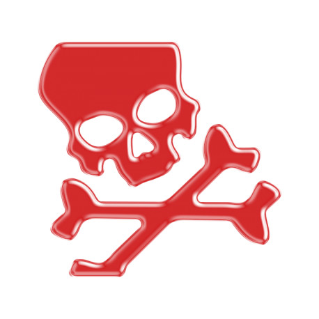 3D Resin Stickers Onedesign - Skull red reflex