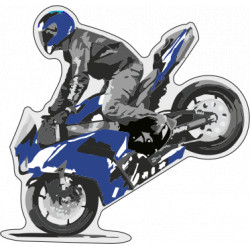 Onedesign Sticker-Set -Blaues Motorrad