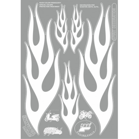 Onedesign Sticker-Set - Weisse Flammen