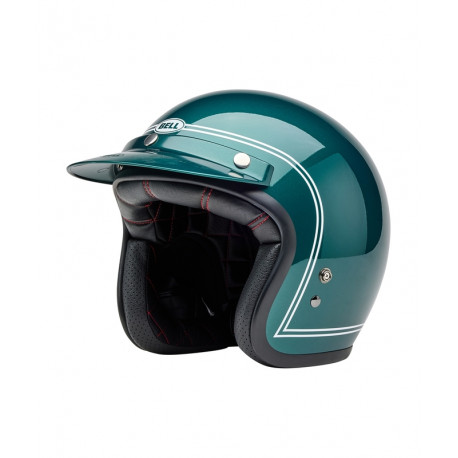 BELL Custom 500 Motorcycle Jet Helmet - Steve McQueen Riverside Metallic Green