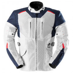 Furygan Veste Moto Textile Brooks Vented + - Bleu-Perle-Rouge