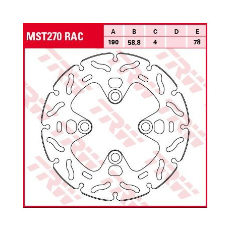 Disque de frein arrière TRW / Lucas MST270RAC