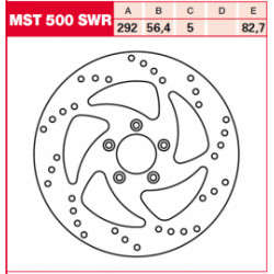 Brake disc Front Right TRW MST500SWR