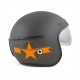 Motorradhelm Harisson Corsair Star Deco grau orange matt
