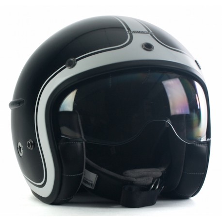 Casque Moto Harisson Corsair Brillant noir blanc gr. S (55-56cm)