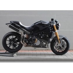 Exhaust Spark round Carbon High mounting- Ducati Monster S4R 07-08 // S4RS 06-08