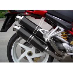 Exhaust Spark round carbon lateral mounting- Ducati Monster S4R 07-08 // S4RS 06-08