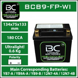Batterie BC au lithium BCB9-FP-WI
