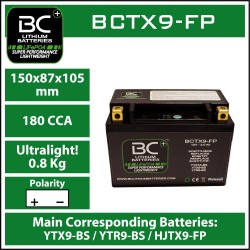 Batterie BC au lithium BCTX9-FP