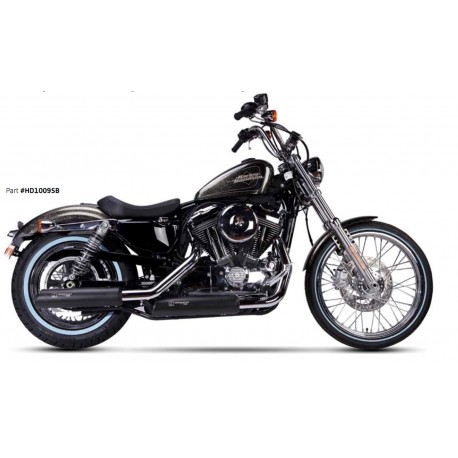 Auspuff Ironhead schwarz - Harley-Davidson Sportster XL 883 / 1200 04-13