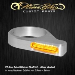 Heinz Bikes ZC-line LED turn signals Silver for fork mounting Classic
