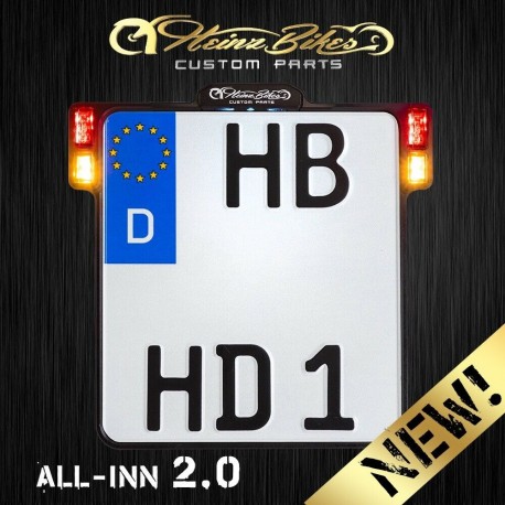 Heinz Bikes ALL-INN 2.0 License plate holder with license plate lightening, turn signals, brake & rear lights