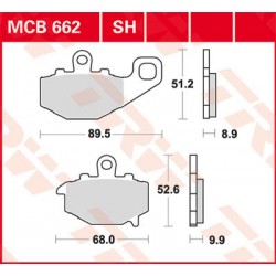Disc brake pads Rear TRW / Lucas MCB662