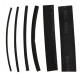 Ensemble de tubes rétractables 100 pièces - noir / 100mm // Tailles: Ø1,5 - Ø2,5 - Ø4,0 - Ø6,0 - Ø10,0 - Ø13,0