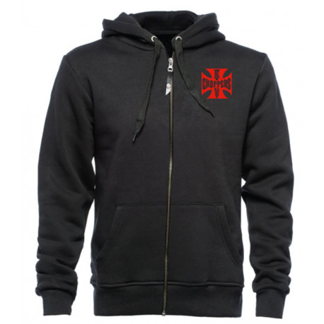 Hoodie West Coast Choppers RED OG Classic Zip Noir | [1] Taille S