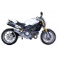 Auspuff Spark Megaphone - Ducati Monster 696 08-14 / 796 10-14 / 1100 / S 09-10 | Silber