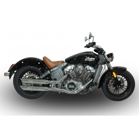 Auspuff Vperformance Twin Slash-Cut D 80 Chrome - Indian Scout Bobber