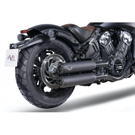 Auspuff Vperformance Twin Slash-Cut D 80 Black - Indian Scout Bobber