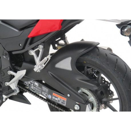 Garde boue arrière Powerbronze - Honda CB500F//CB500X//CBR500R 13-18 | Matt Black Silver Mesh