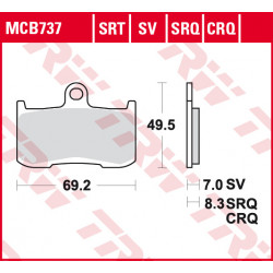 Disc brake pads Front TRW / Lucas MCB737