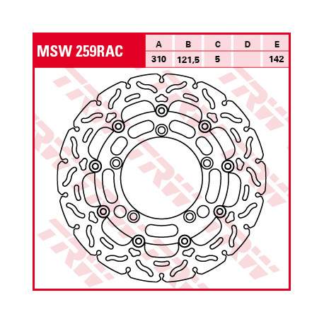 Disque de frein Avant TRW MSW259RAC