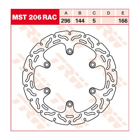 Brake disc floating TRW / Lucas MST206RAC