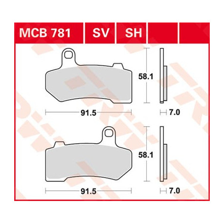 Disc brake pads TRW MCB781