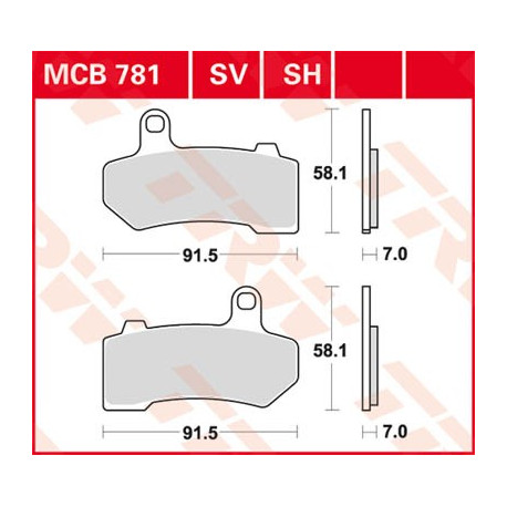 Disc brake pads TRW MCB781SH