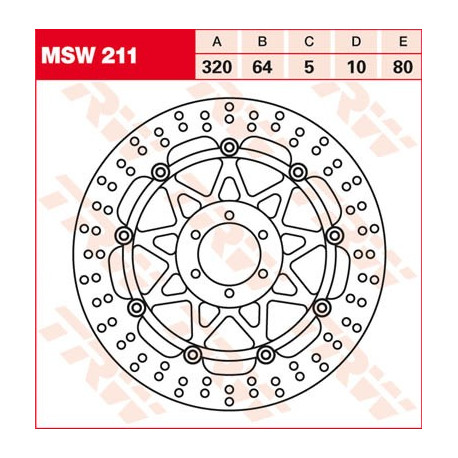 Brake disc floating TRW / Lucas MSW211