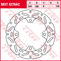 Brake disc Rigid Rear TRW MST427RAC