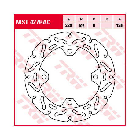 Brake disc Rigid Rear TRW MST427RAC