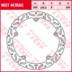 Brake disc Rigid Front TRW MST447RAC