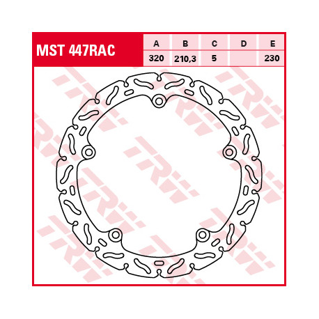 Brake disc Rigid Front TRW MST447RAC