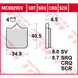 Plaquettes de frein TRW MCB829SRT