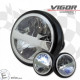 Vigor LED headlight 7" M8 side mounting