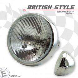 H4 headlight "British style 7" M8 side mounting