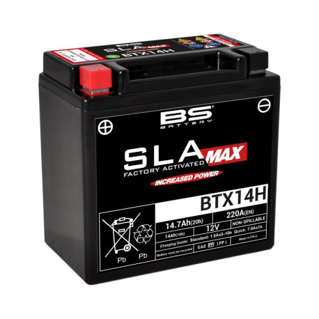BS BATTERY Battery BTX14H SLA Maintenance Free Factory Activated