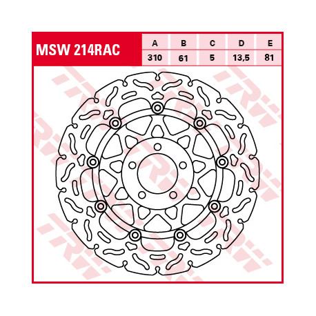 Brake disc floating TRW MSW214RAC
