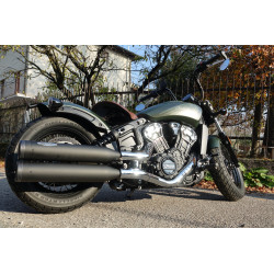 BS-Exhaust Straight Cut Matt Schwarz- Indian 1133 Scout 2017-20