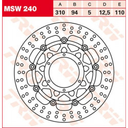 Disque de frein Flottant TRW MSW240