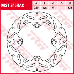 Brake disc Rigid TRW / Lucas MST245RAC